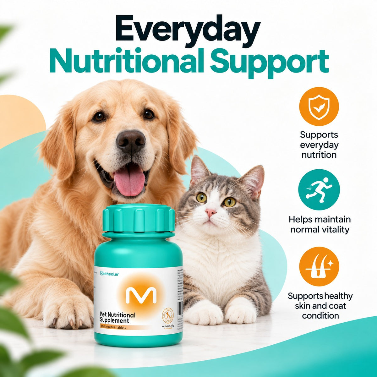Pethealer Multivitamin Tablets for Cats & Dogs – Approx. 200 Tablets