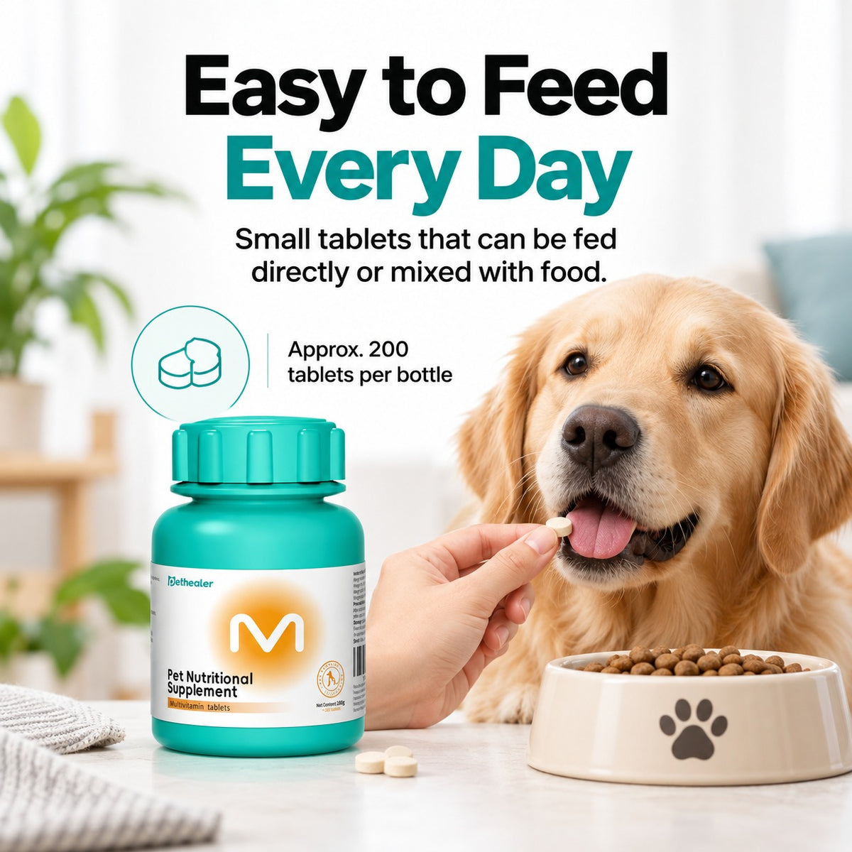 Pethealer Multivitamin Tablets for Cats & Dogs – Approx. 200 Tablets