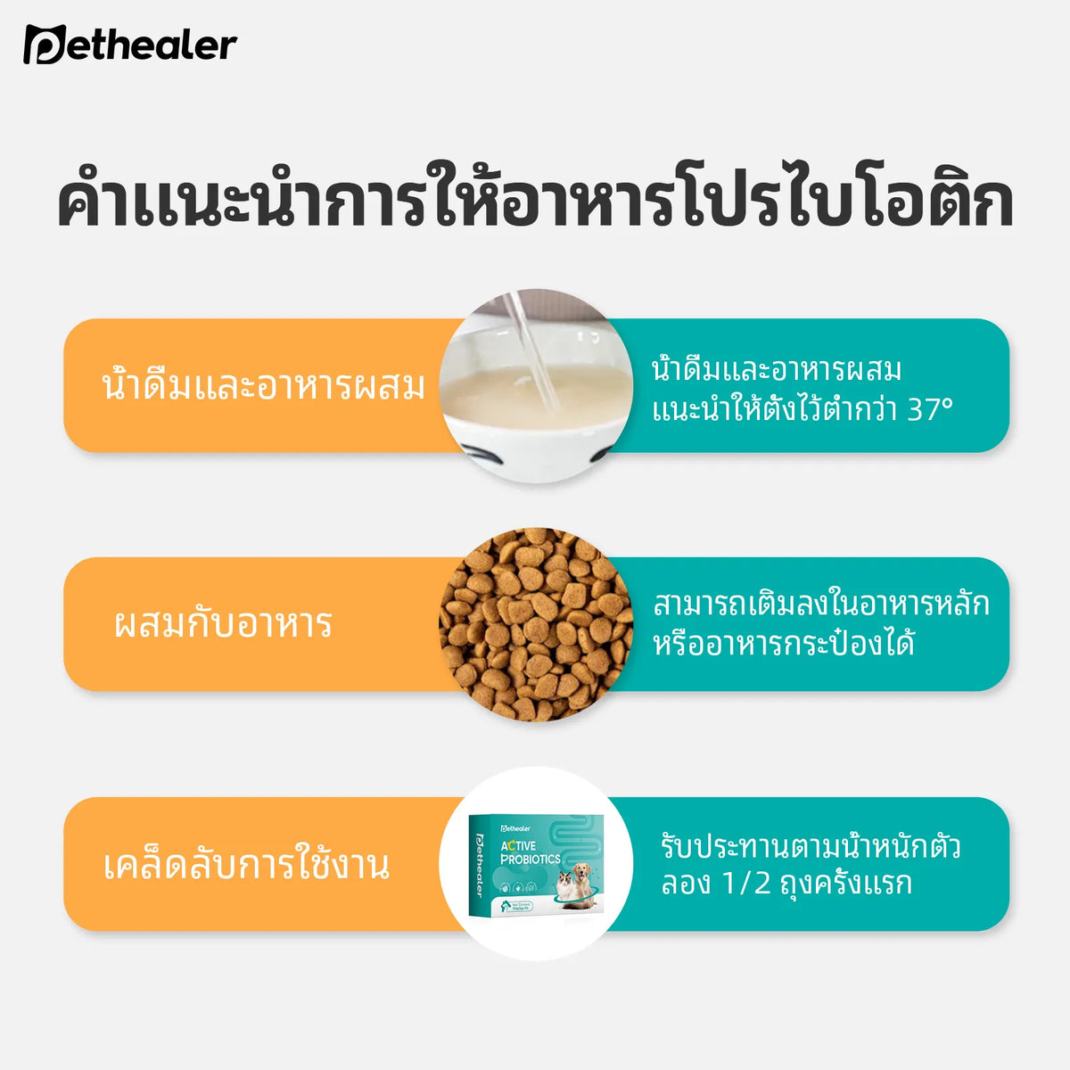 Pethealer White Powder Probiotic with Milk Flavor for Dogs & Cats