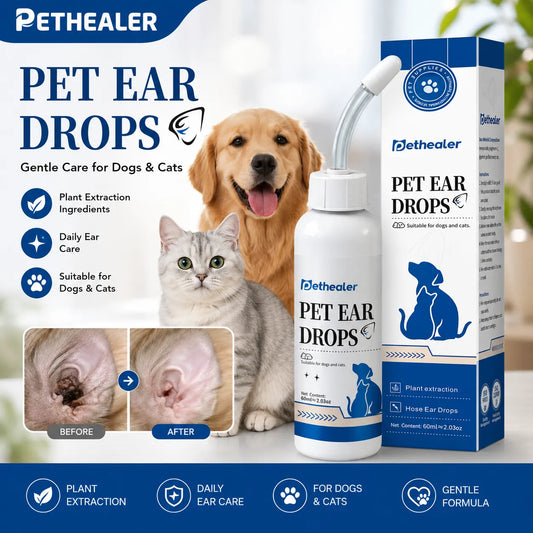 PETHEALER น้ำยาทำความสะอาดหูสัตว์เลี้ยง 60 มล. สำหรับสุนัขและแมว