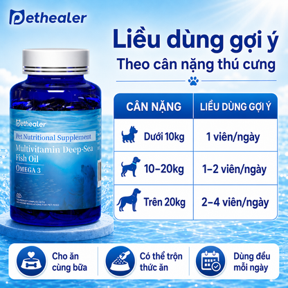 Dầu cá Omega Pethealer giúp cải thiện sức khỏe da và lông 50g
