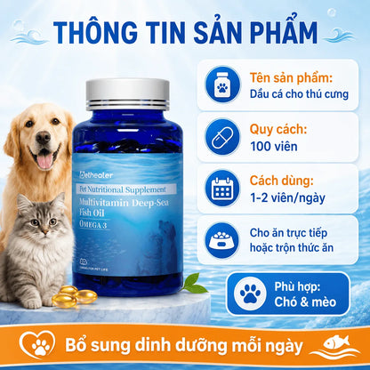 Pethealer Omega Fish Oil supports skin and coat health