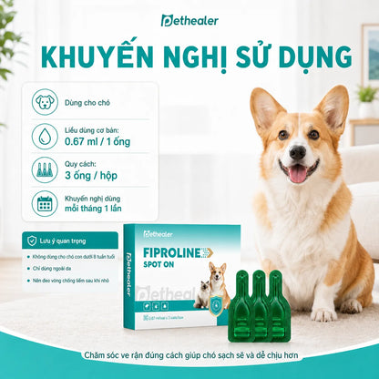 pethealer Thuốc nhỏ gáy diệt ve và bọ chét cho chó Fipronil
