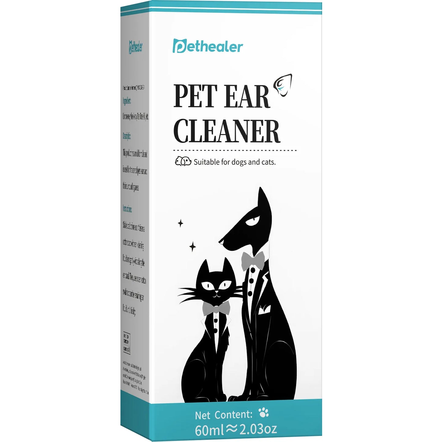 PETHEALER น้ำยาทำความสะอาดหูสัตว์เลี้ยง 60 มล. สำหรับสุนัขและแมว