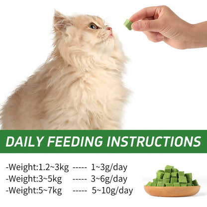 Pethealer Chicken & Salmon Freeze-Dried Cat Grass Bites for Cats – 60g
