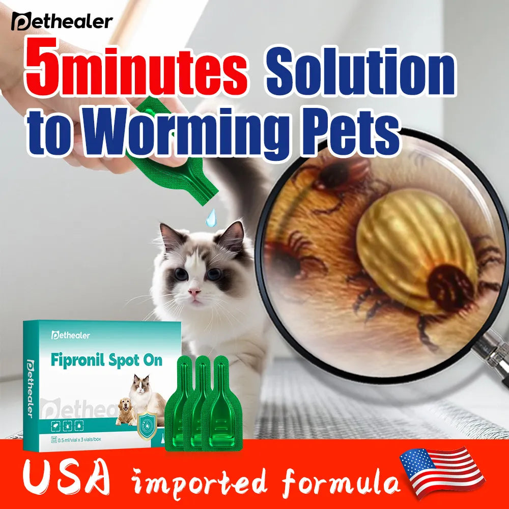 Pethealer Fipronil Flea & Tick Spot-On Drops for Cats