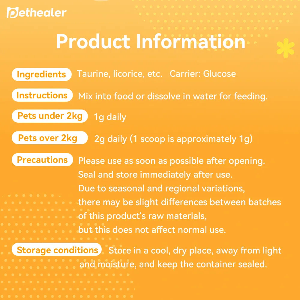 Pethealer Immune Support Powder for Cats During Recovery, 50g