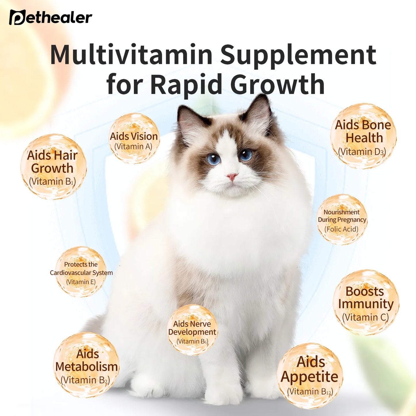 Pethealer Multivitamin Chewable Tablets for Cats & Dogs – 200 Count