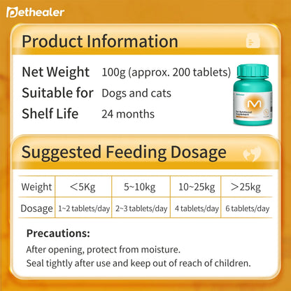 Pethealer Multivitamin Chewable Tablets for Cats & Dogs – 200 Count