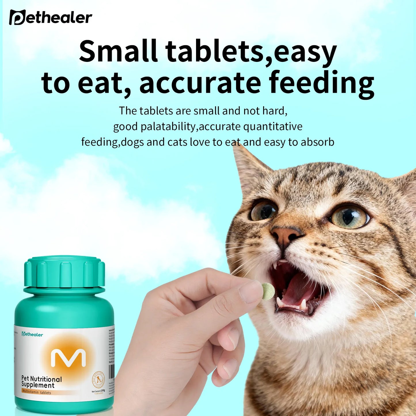 Pethealer Multivitamin Chewable Tablets for Cats & Dogs – 200 Count
