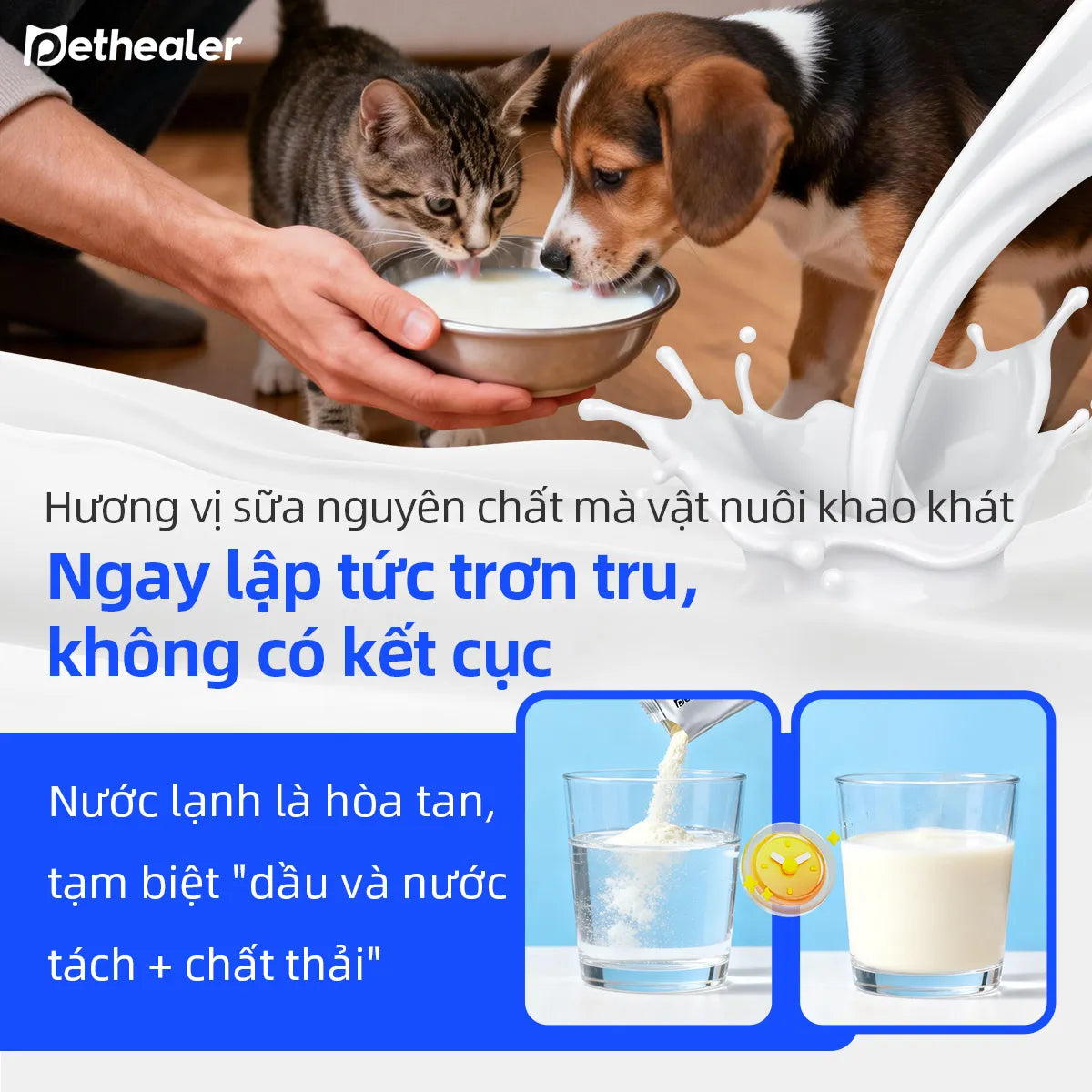 Pethealer Goat Milk for Pets supports body and immunity for cats and dogs