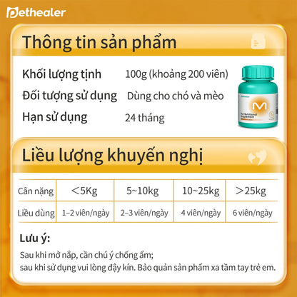Pethealer Viên nhai multivitamin hỗ trợ sức khỏe và miễn dịch