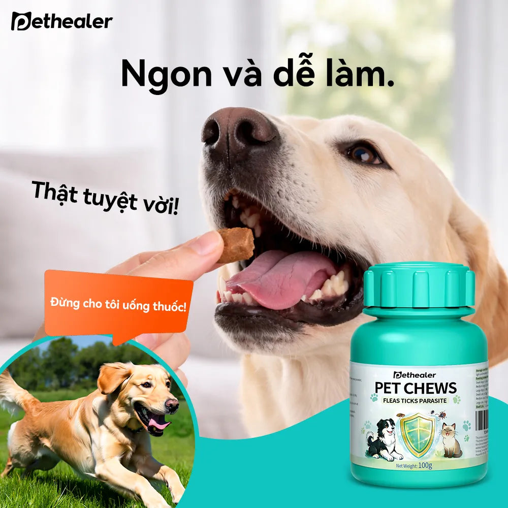 Pethealer Viên Thưởng Chăm Sóc Ký Sinh Trùng Ngoài Da Công Thức Bảo Vệ