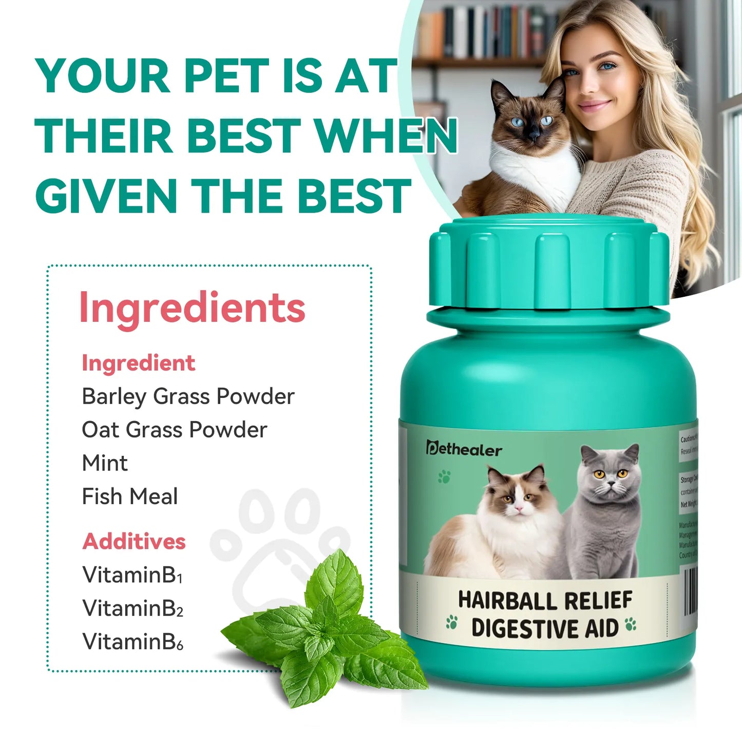 Pethealer Hairball Control & Digestive Support Treats, 100g