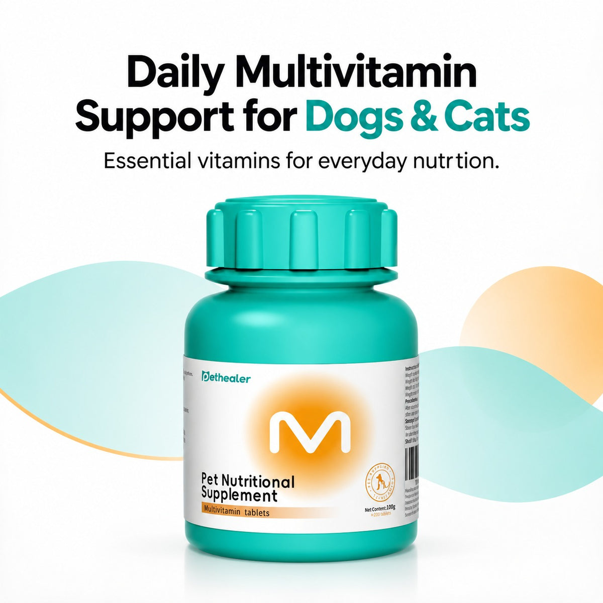 Pethealer Multivitamin Tablets for Cats & Dogs – Approx. 200 Tablets