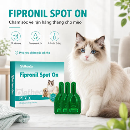 Thuốc nhỏ trị bọ chét và ve Pethealer Fipronil dành cho mèo.