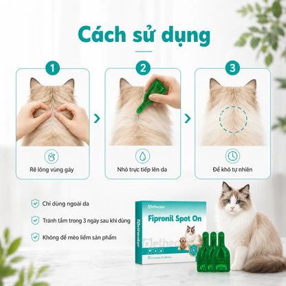 Thuốc nhỏ trị bọ chét và ve Pethealer Fipronil dành cho mèo.