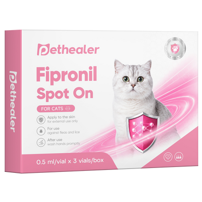 pethealer ยาหยดกำจัดเห็บหมัดแมว Fipronil（อัปเกรดใหม่）