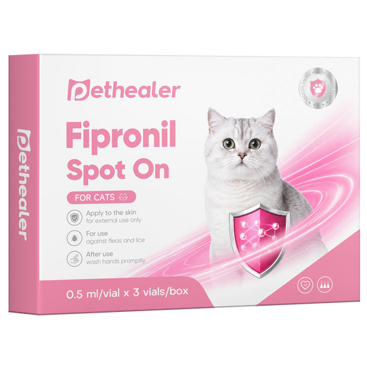pethealer ยาหยดกำจัดเห็บหมัดแมว Fipronil（อัปเกรดใหม่）