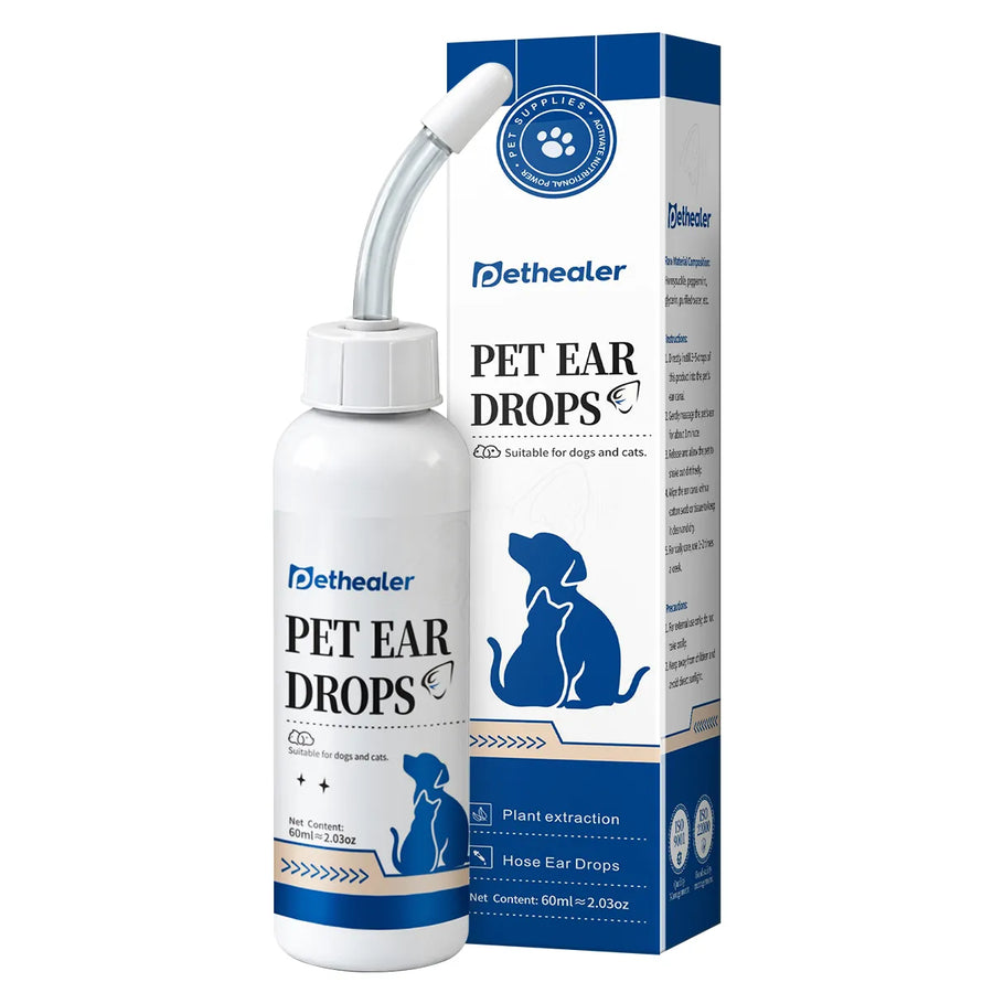 PETHEALER น้ำยาทำความสะอาดหูสัตว์เลี้ยง 60 มล. สำหรับสุนัขและแมว