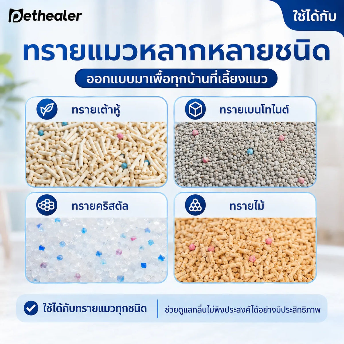 Pethealer ผงกำจัดกลิ่นทรายแมว ลดกลิ่นไม่พึงประสงค์ ปลอดภัยสำหรับสัตว์เลี้ยง