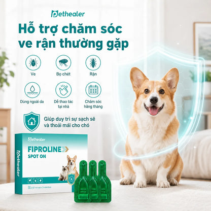 pethealer Thuốc nhỏ gáy diệt ve và bọ chét cho chó Fipronil