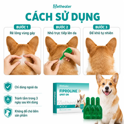 pethealer Thuốc nhỏ gáy diệt ve và bọ chét cho chó Fipronil